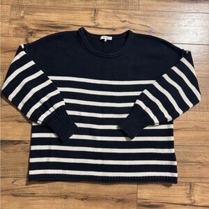Madewell navy and white Conway sweater